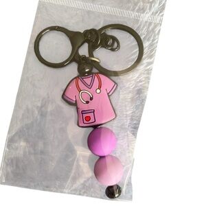 Pink Nurse Scrubs Keychain for Kids